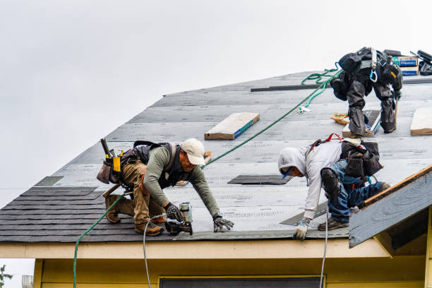 Professional Gutter Installation technician working in Sanford, NC